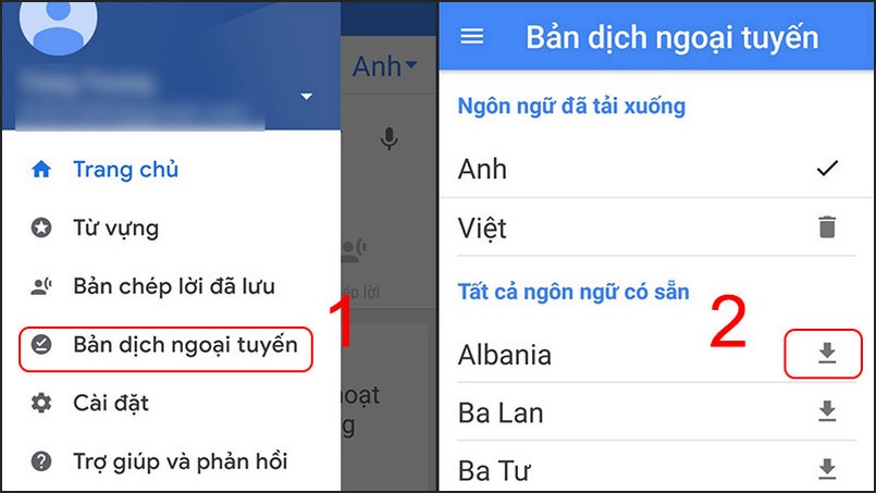 Tải ngôn ngữ dùng ngoại tuyến cho trang bị Android